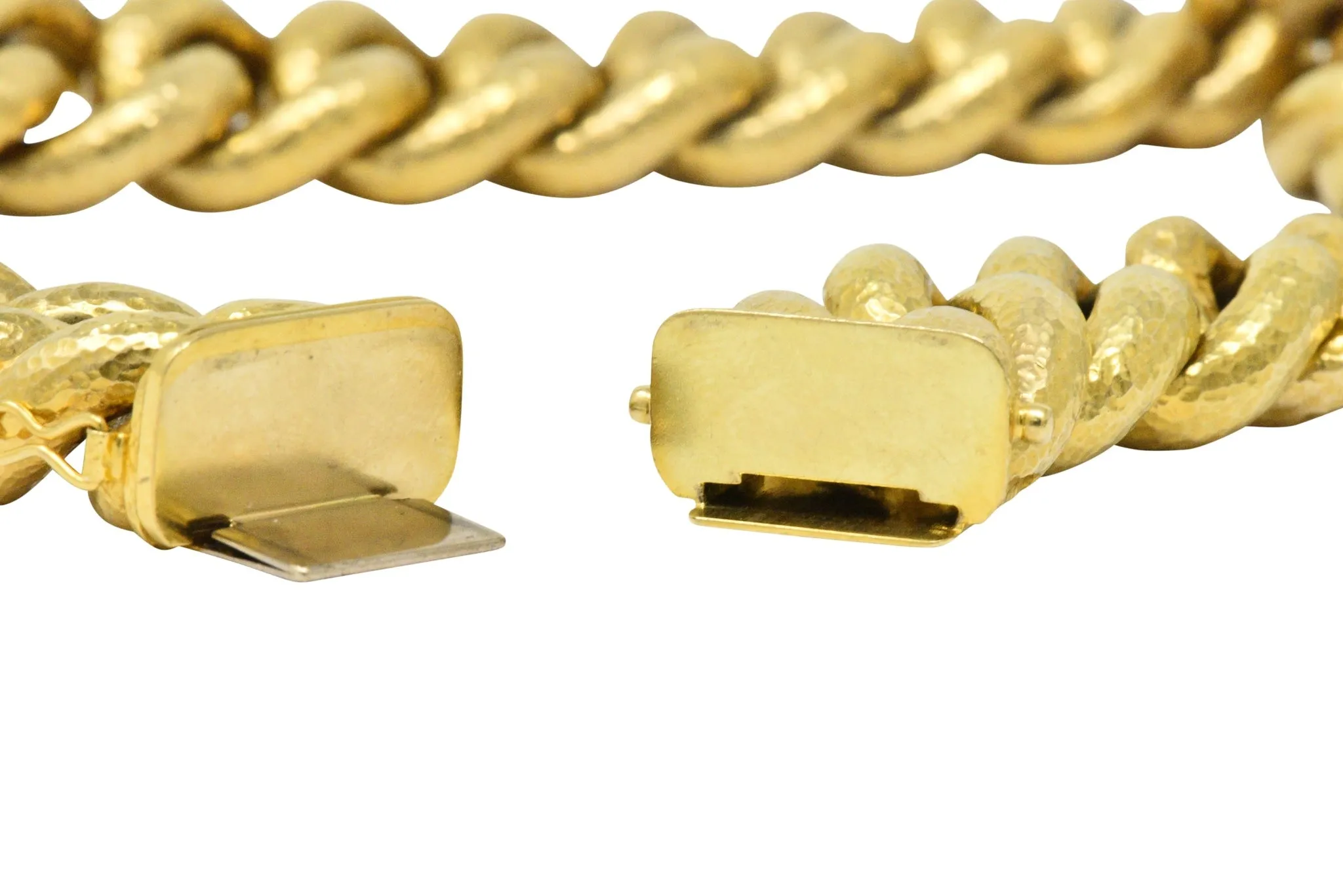 Bold Contemporary 18 Karat Gold Link Necklace