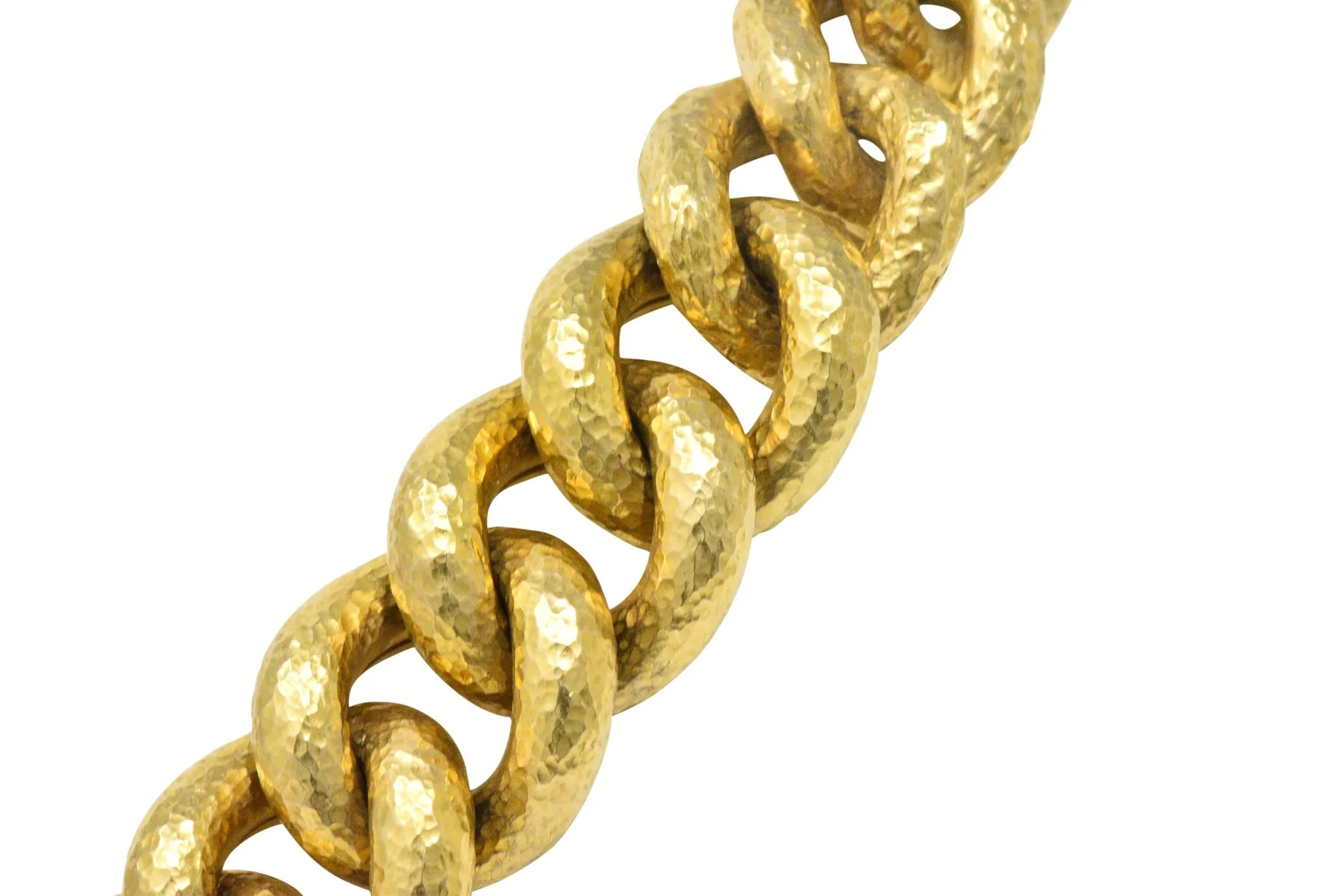 Bold Contemporary 18 Karat Gold Link Necklace