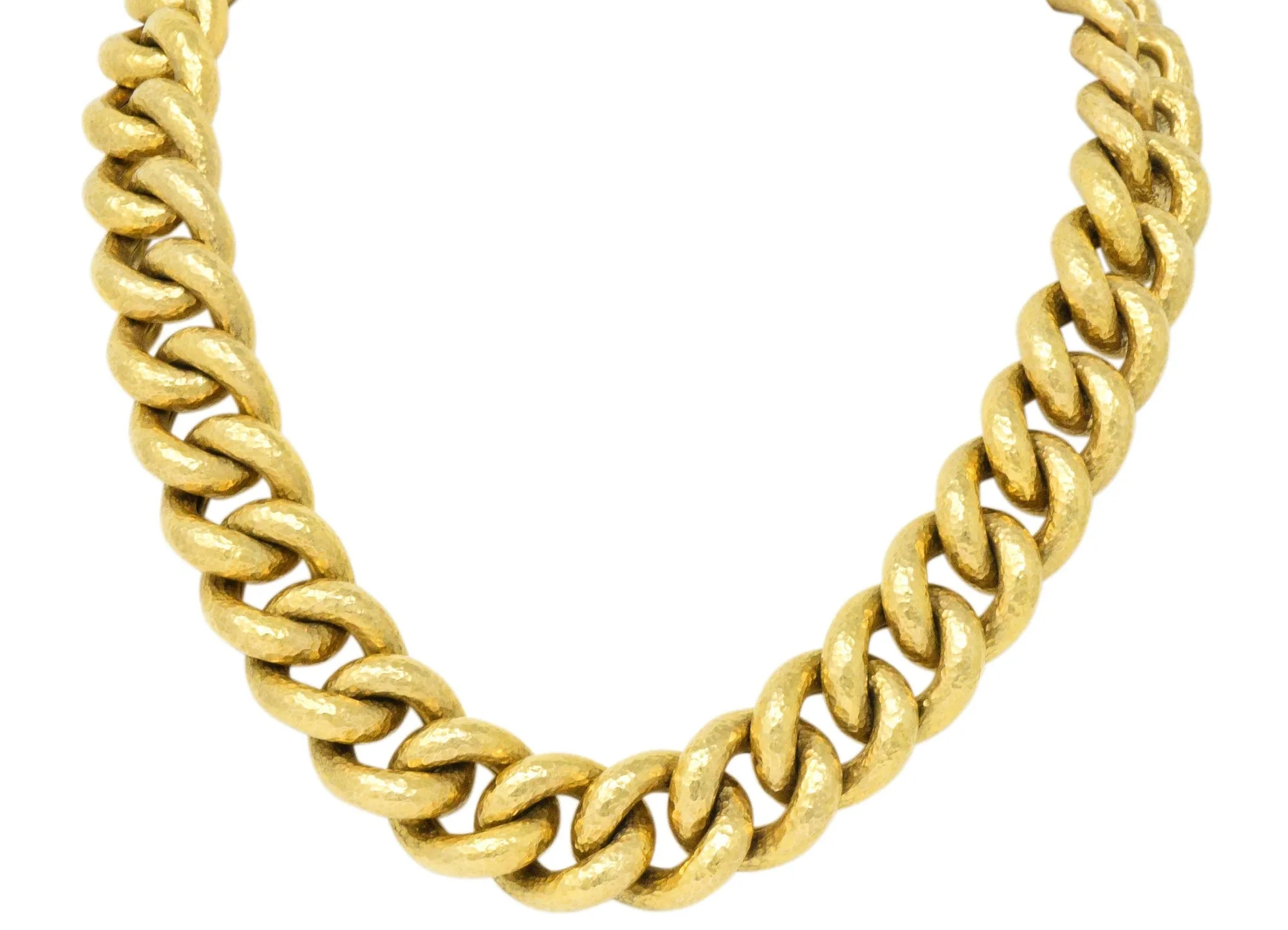 Bold Contemporary 18 Karat Gold Link Necklace