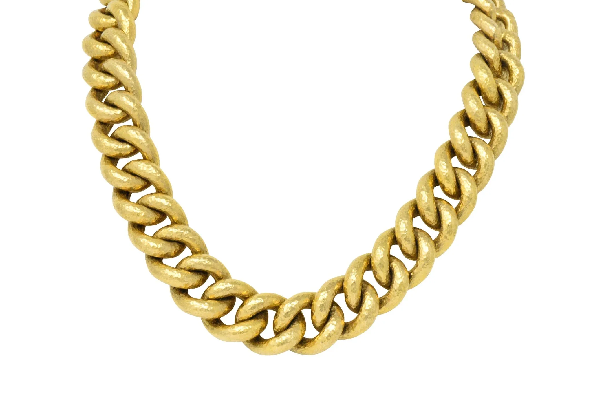 Bold Contemporary 18 Karat Gold Link Necklace
