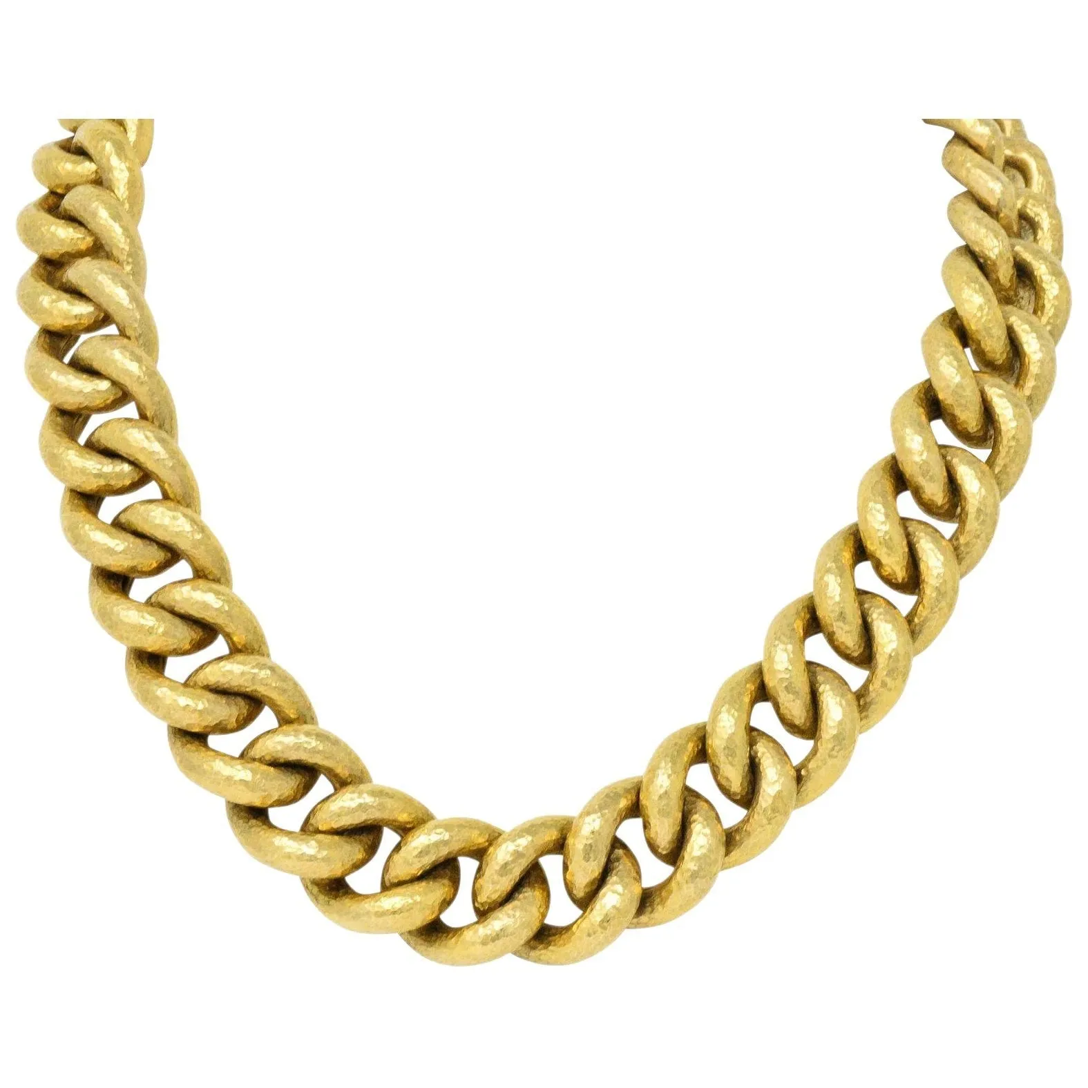 Bold Contemporary 18 Karat Gold Link Necklace