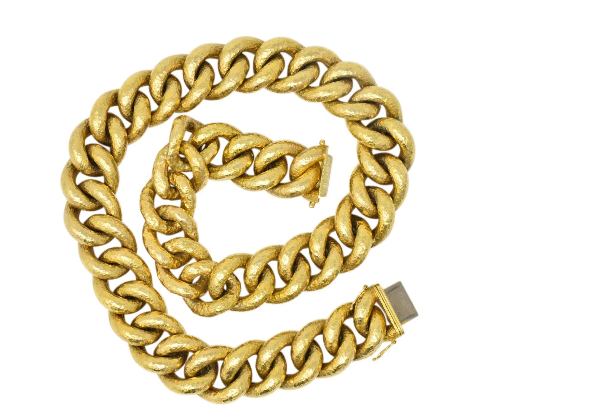 Bold Contemporary 18 Karat Gold Link Necklace