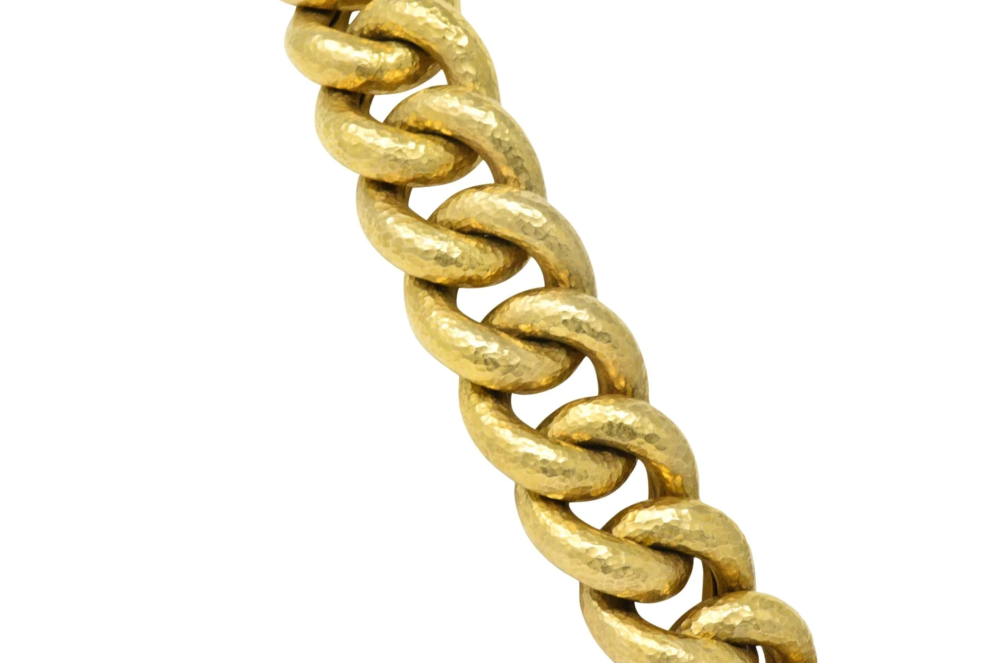 Bold Contemporary 18 Karat Gold Link Necklace