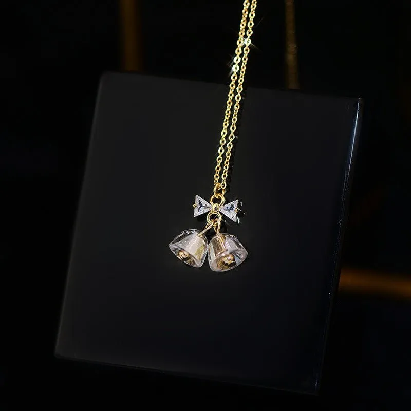 Bow and Bell Necklace