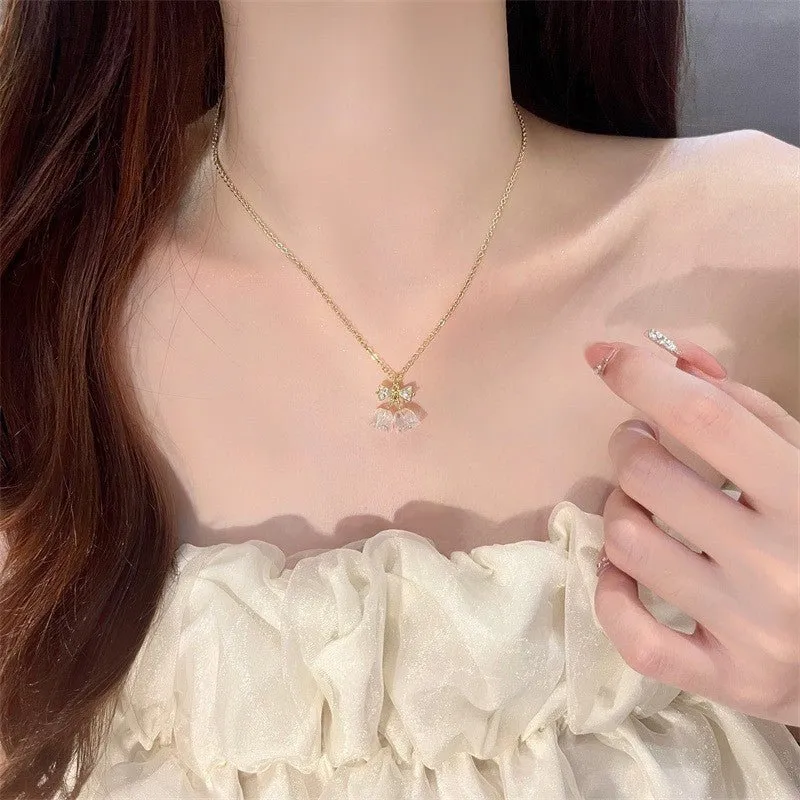Bow and Bell Necklace
