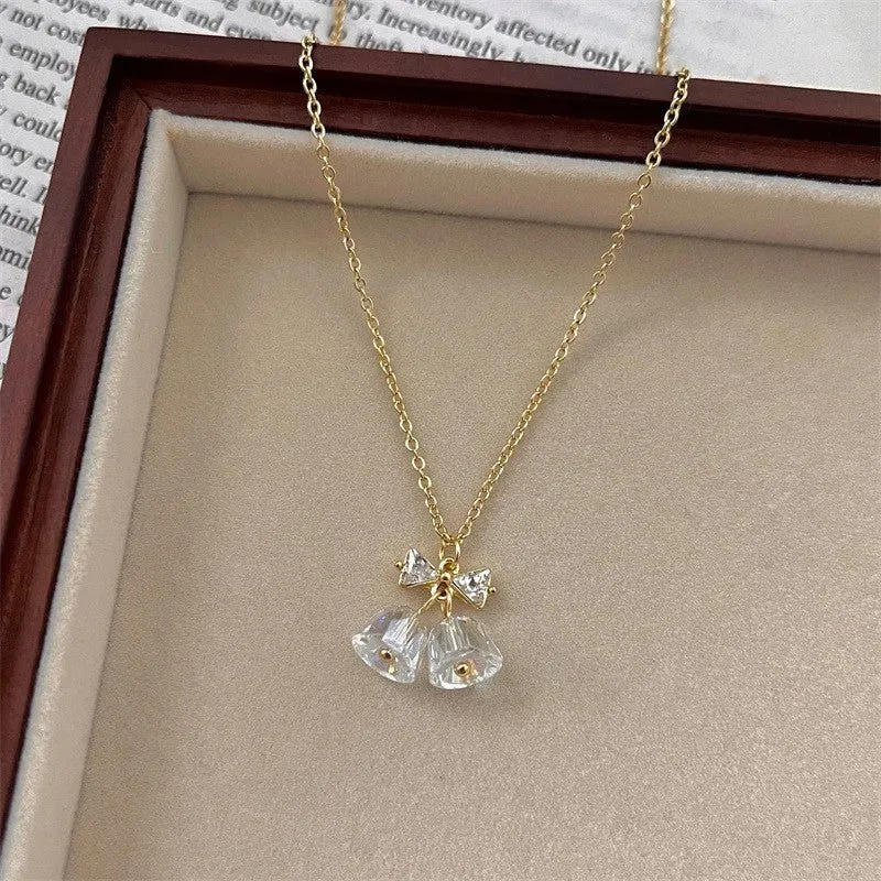 Bow and Bell Necklace
