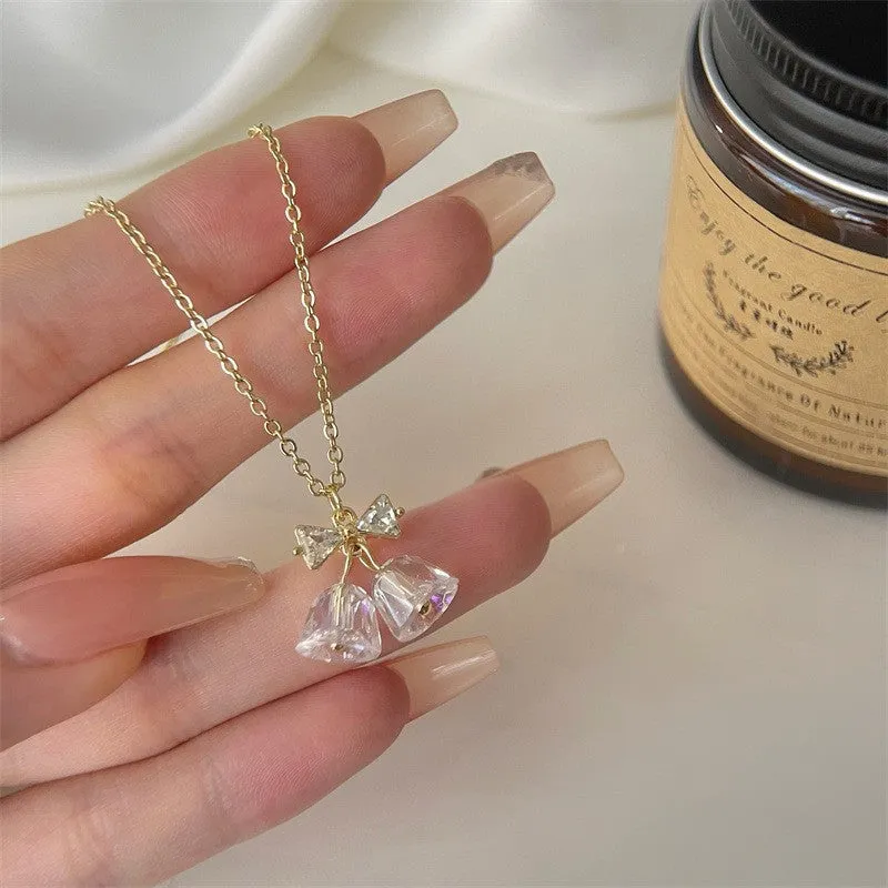 Bow and Bell Necklace