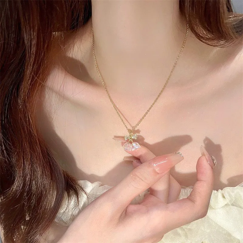 Bow and Bell Necklace