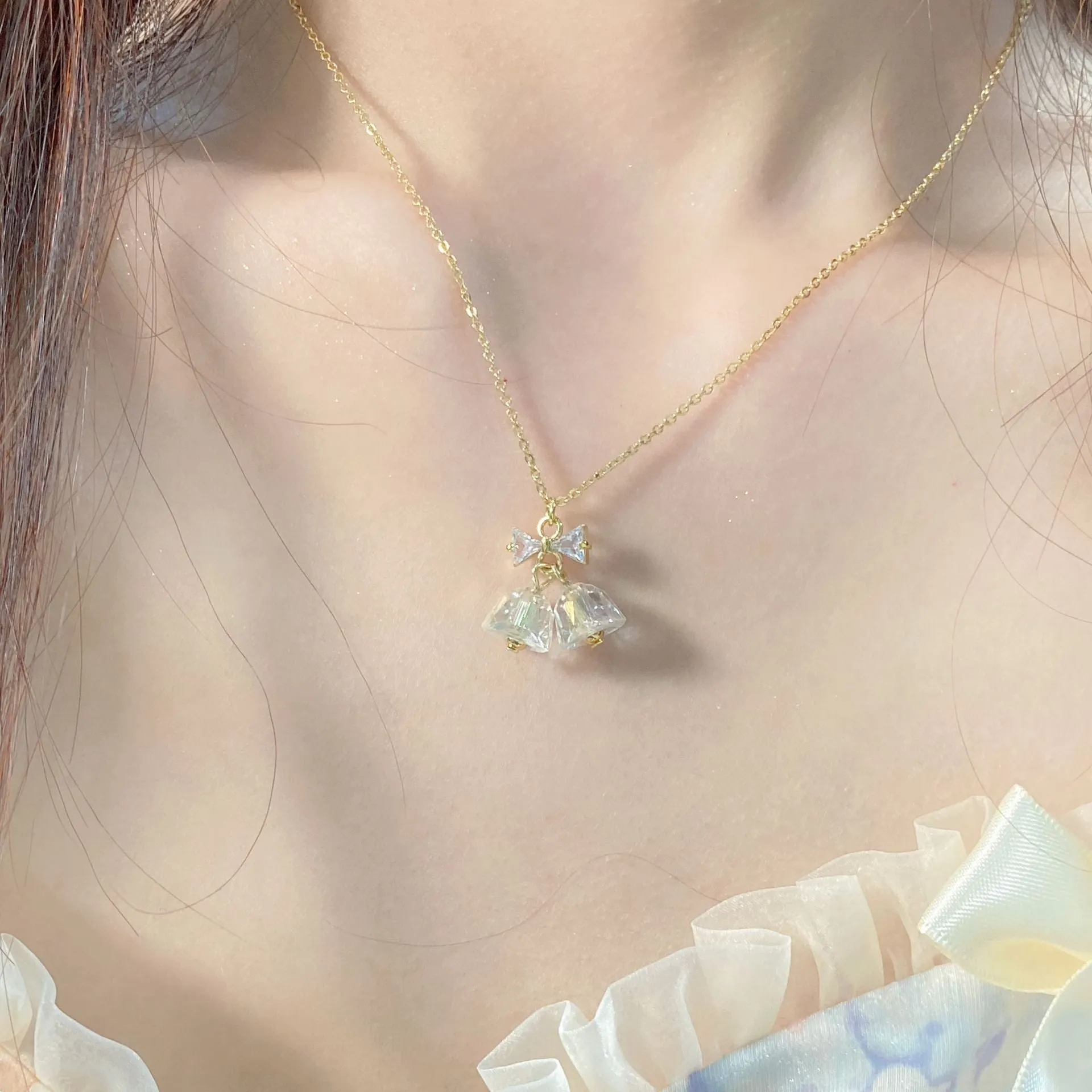 Bow and Bell Necklace