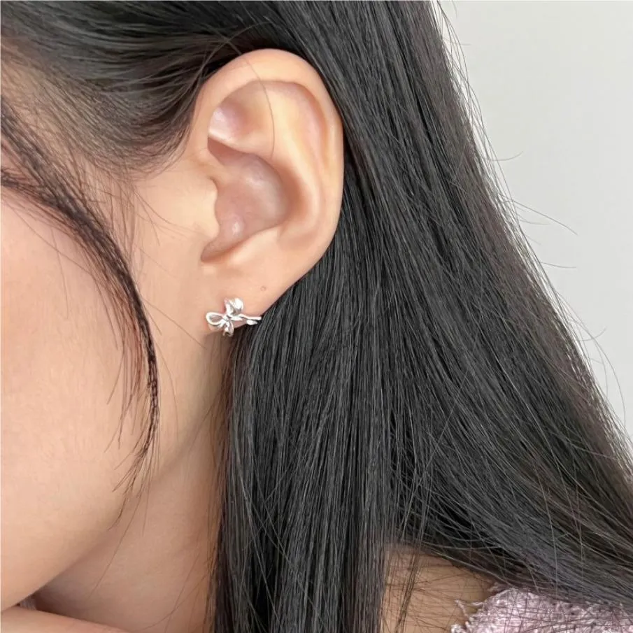 Bow Stud Earrings (Solid Silver)- Loretta
