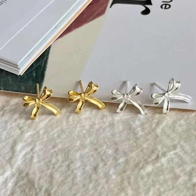 Bow Stud Earrings (Solid Silver)- Loretta