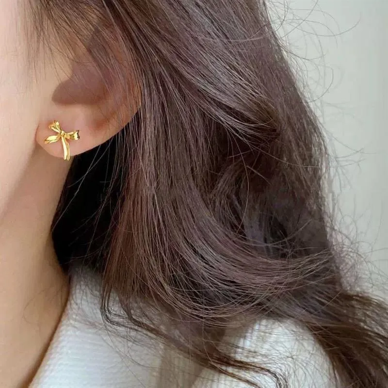 Bow Stud Earrings (Solid Silver)- Loretta