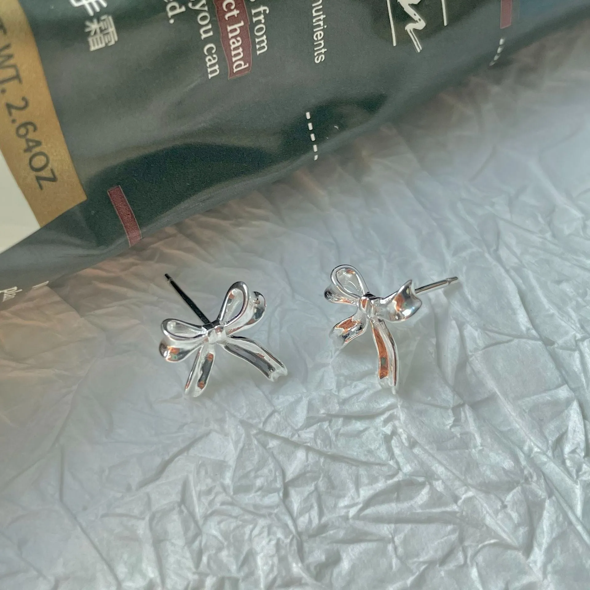 Bow Stud Earrings (Solid Silver)- Loretta