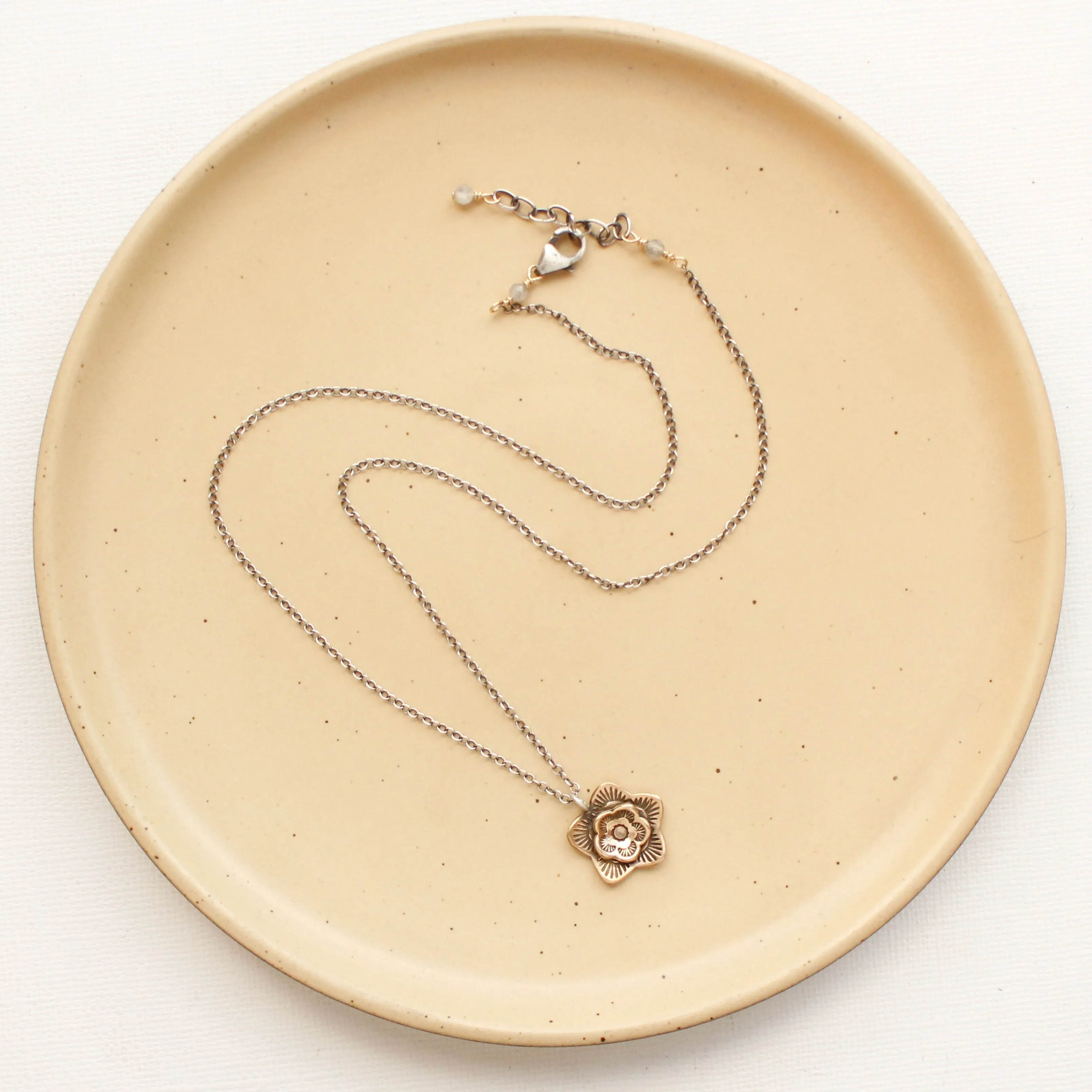 Bronze Layered Cactus Flower Necklace
