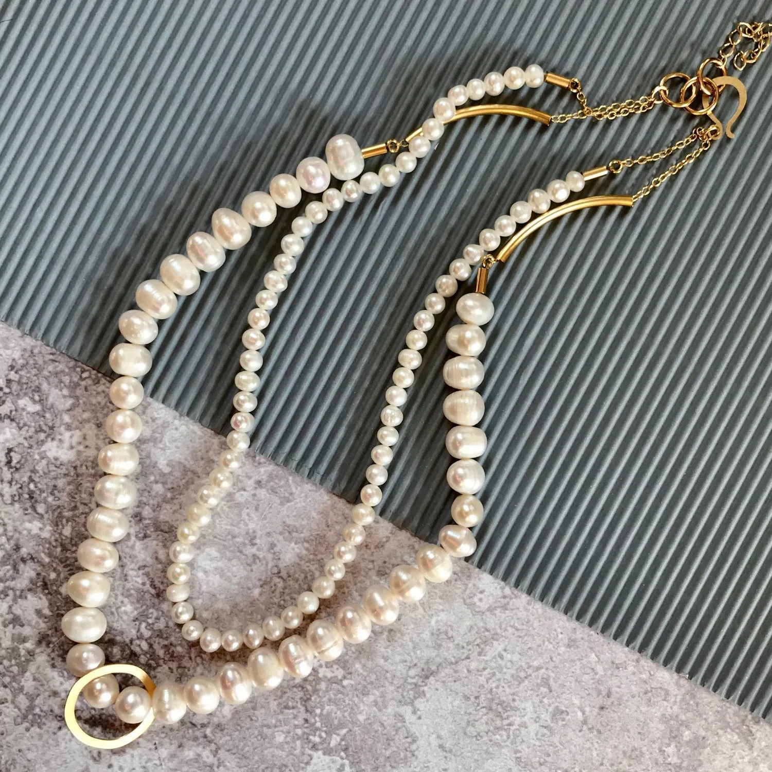 Brooke two strand pearl necklace