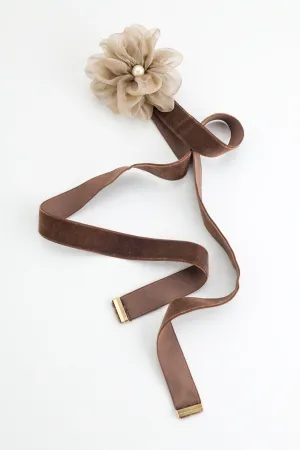 Brown Cotton Floral Necklace