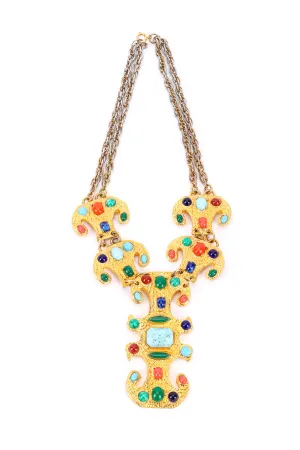 Cabochon Tablet Collar Necklace