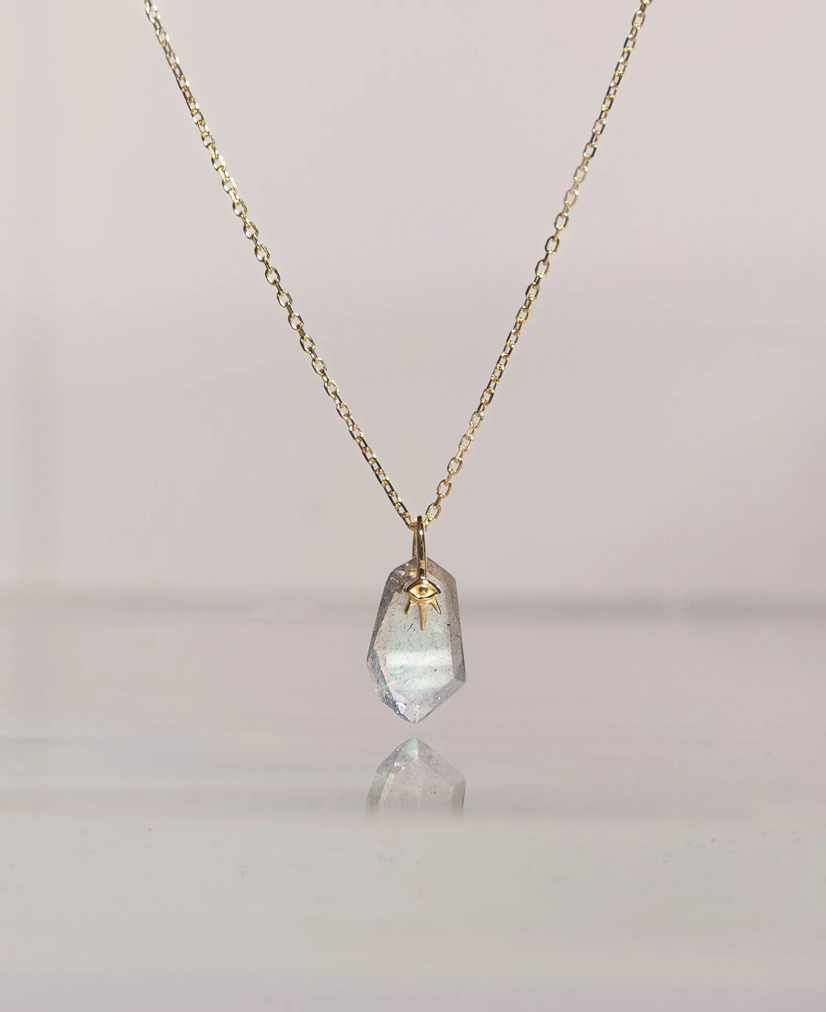 Calypso Labradorite 14k Solid Gold Necklace