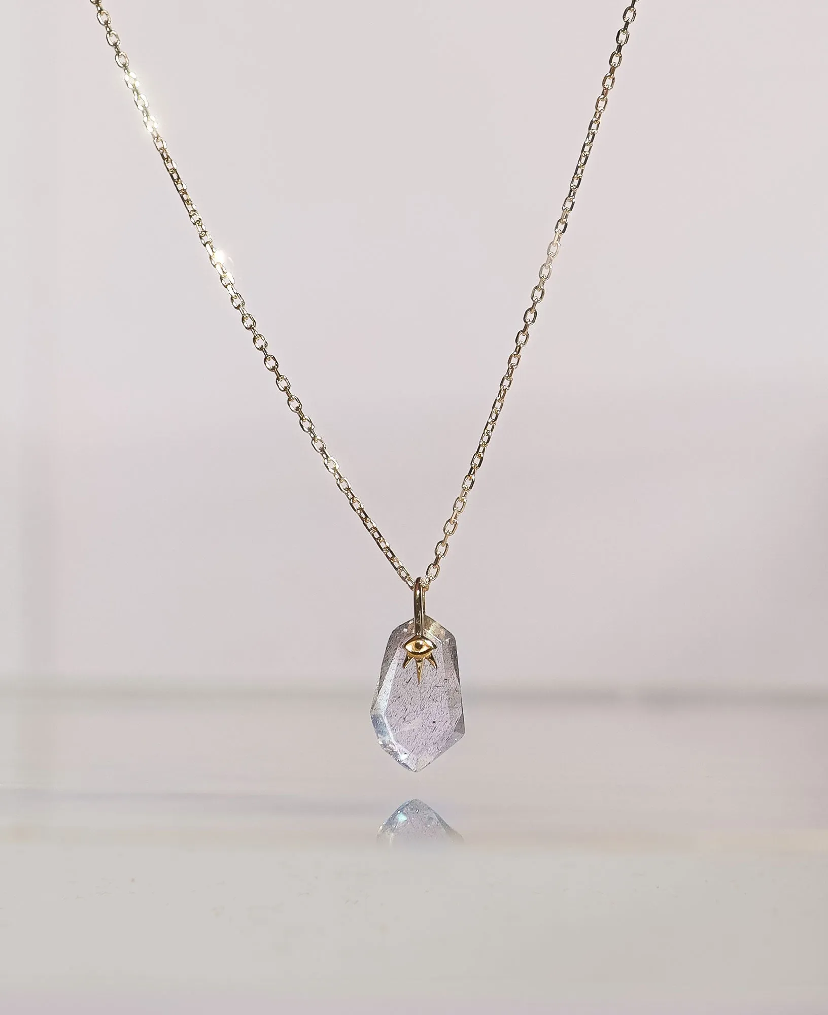 Calypso Labradorite 14k Solid Gold Necklace