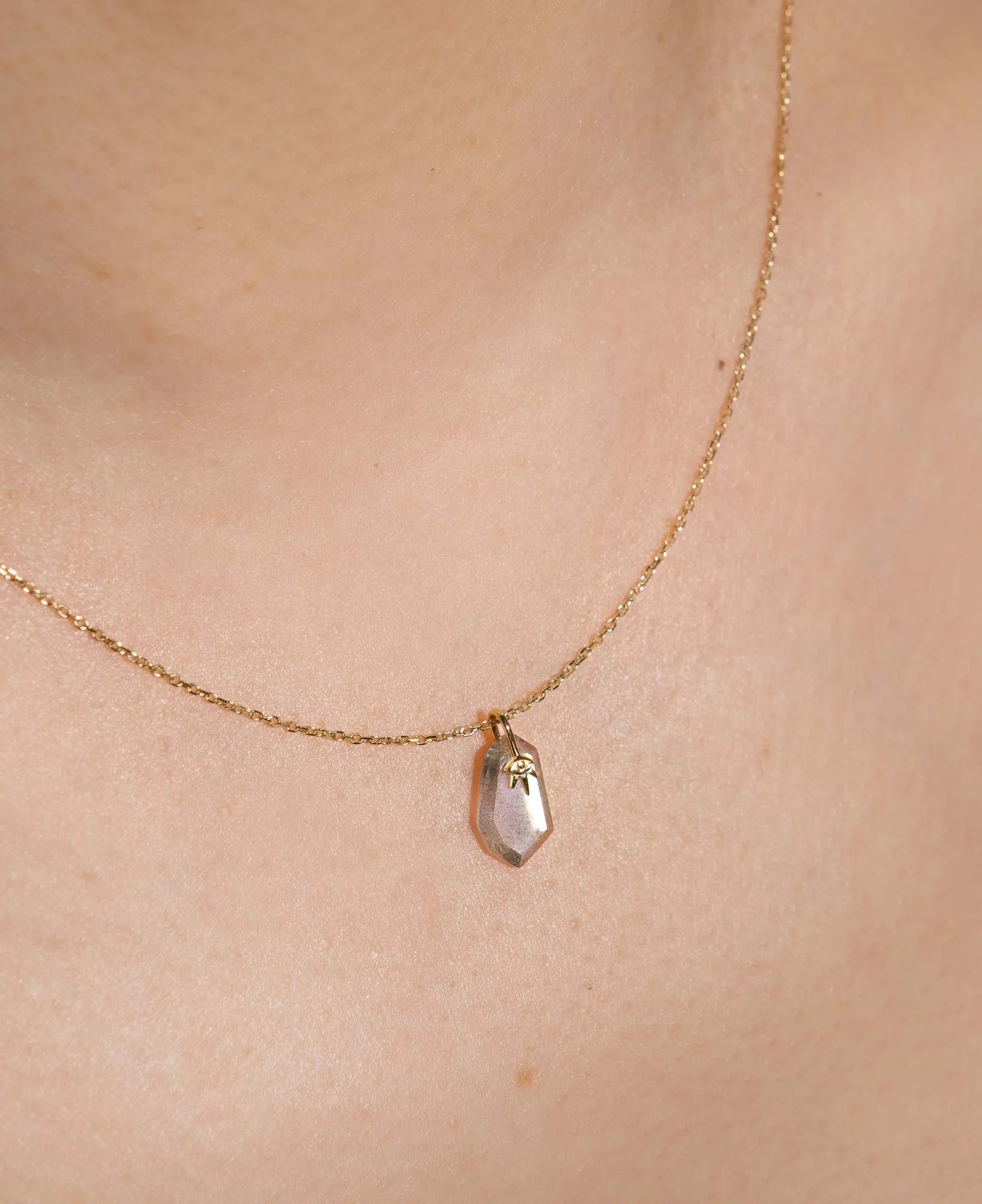 Calypso Labradorite 14k Solid Gold Necklace