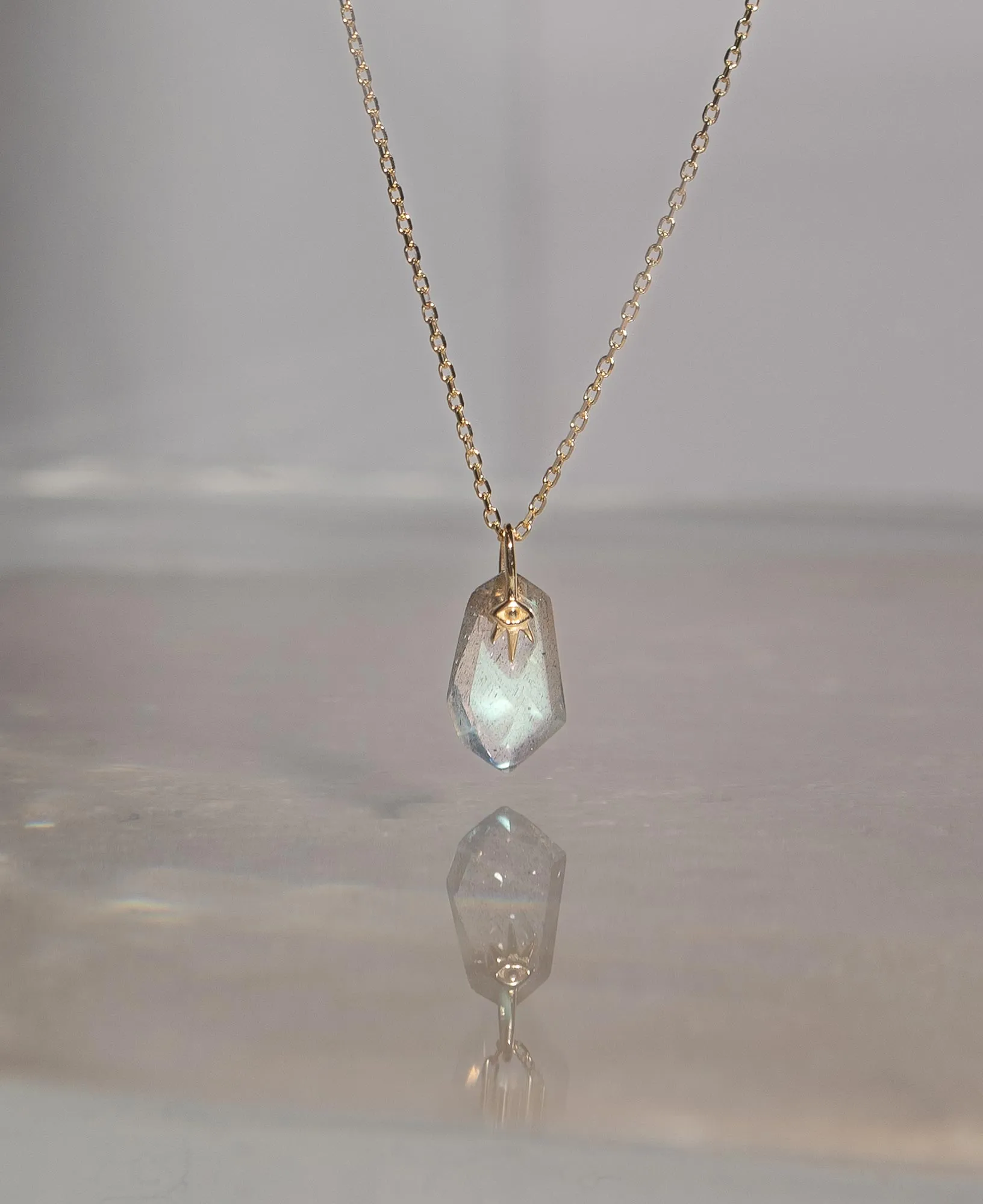 Calypso Labradorite 14k Solid Gold Necklace