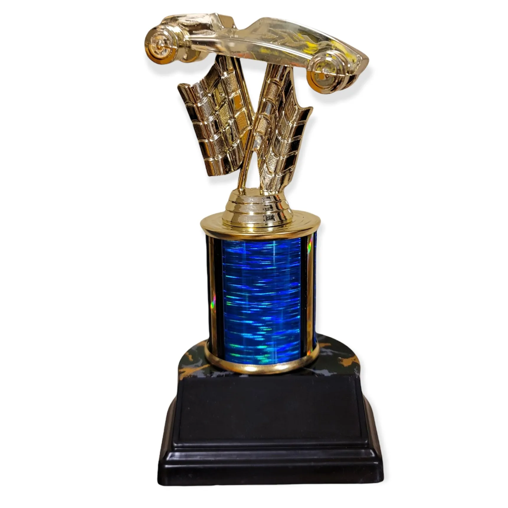 Car Trophy - Pinewood Derby w/ Flag