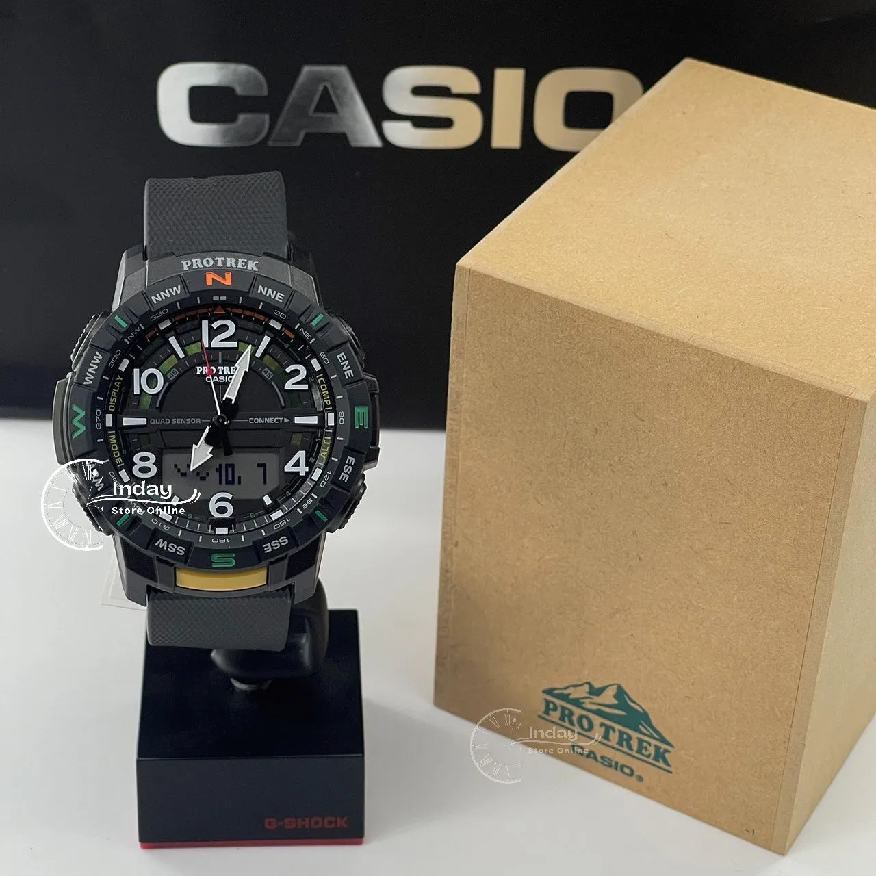 Casio Men's Watch PRT-B50-2 PRO TREK Resin Band Mineral Glass