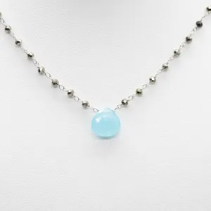 Chalcedony Waterfall Silver Necklace