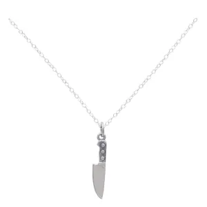 Chef's Knife Charm - Kitchen Cooking Pendant - Sterling Silver Necklace - Handmade Jewelry