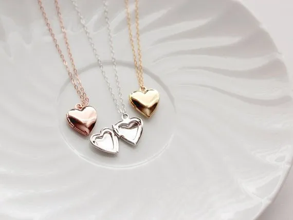 Children's Solid Lockets | Heart, Circle, Oval