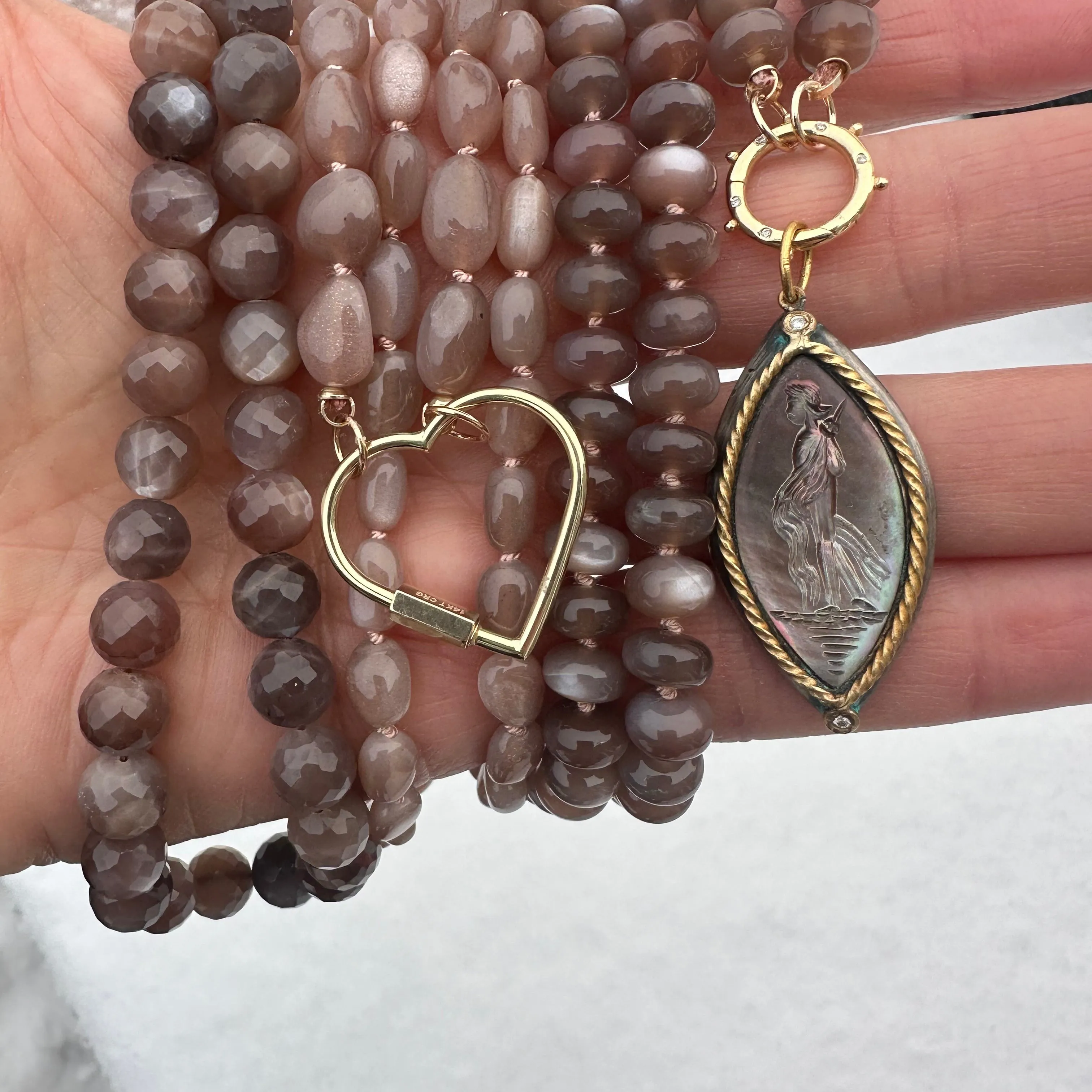 Chocolate Moonstone Gemstone Necklace