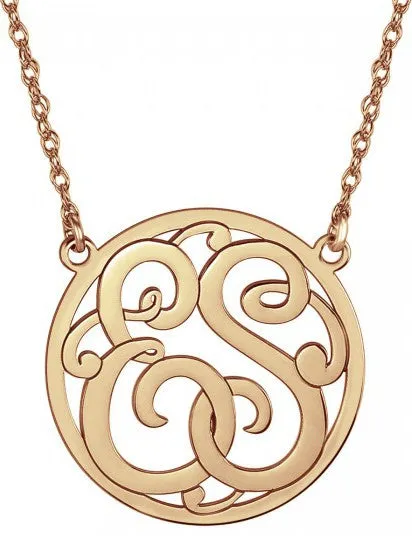 Classic Halo Two Initial Monogram Necklace