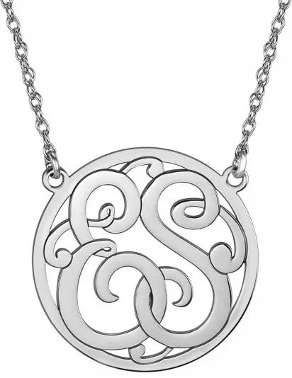 Classic Halo Two Initial Monogram Necklace