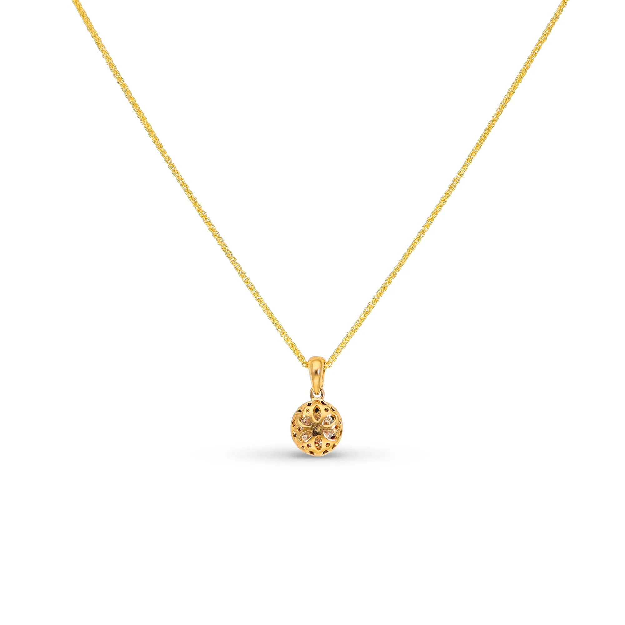Classic Yellow Gold Diamond Pendant Necklace - .38 Carat