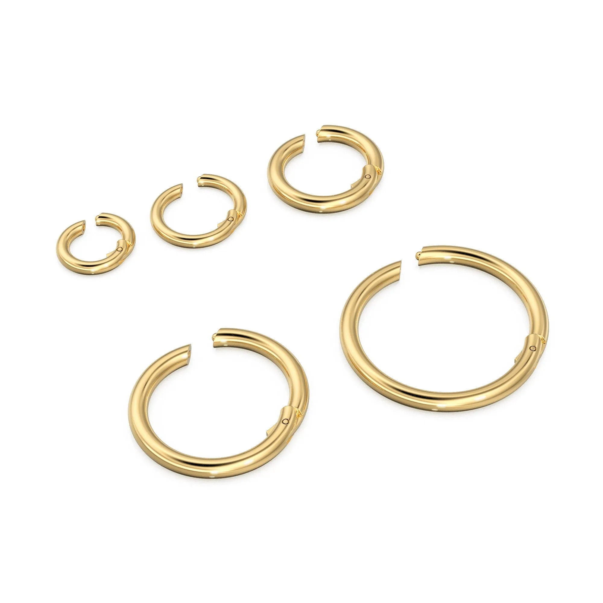 Clicker Round Gold Connector / 18K Solid Gold Connector / Necklace Connector Clasp Lock /  Charm Holder / Solid Gold Charms Pendant Clasp