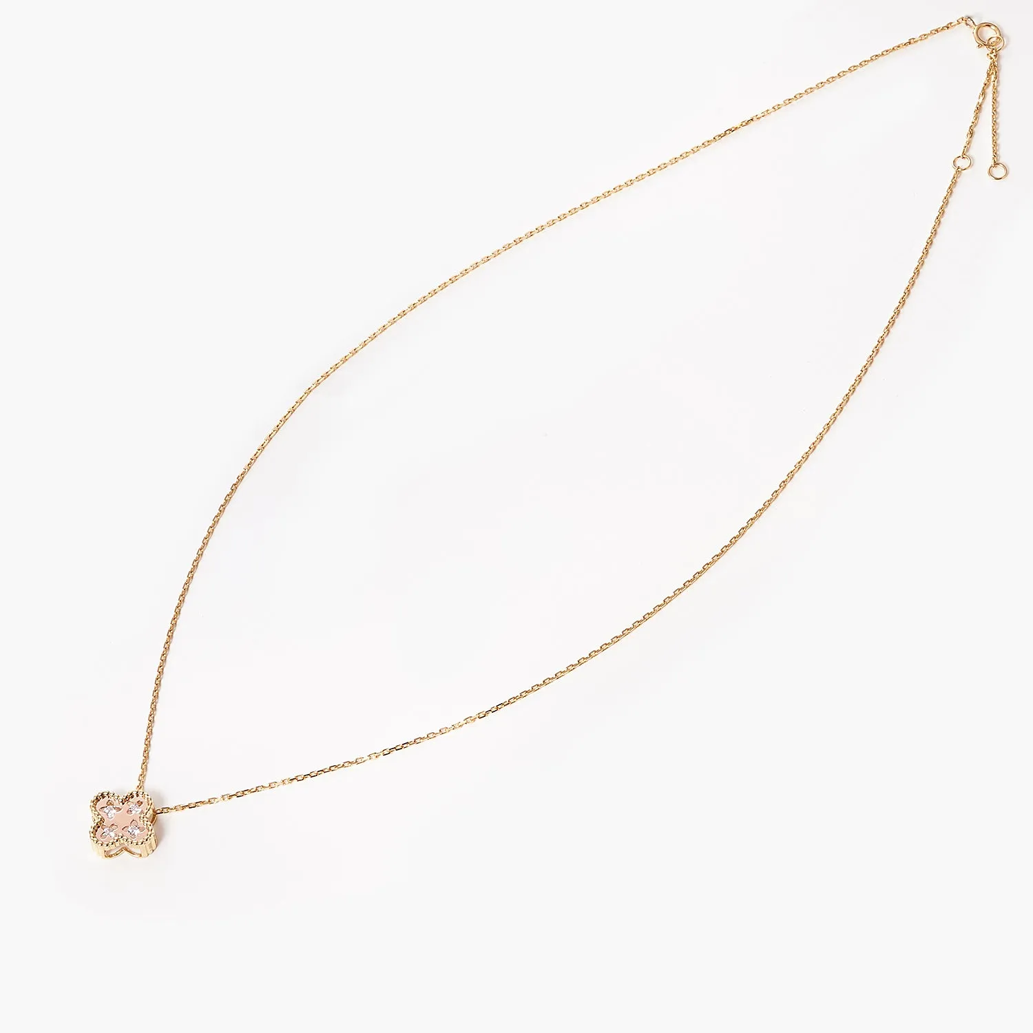 Clover Pendant Necklace With Moissanite Diamonds