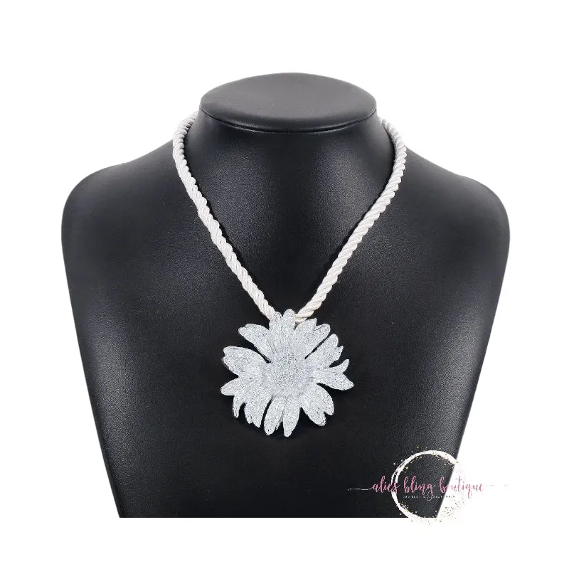 Coastal Bloom - Silver Flower Necklace