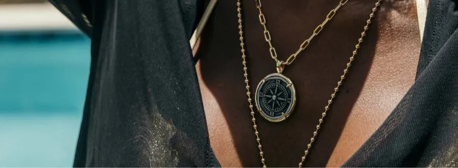 Compass Coin Necklace
