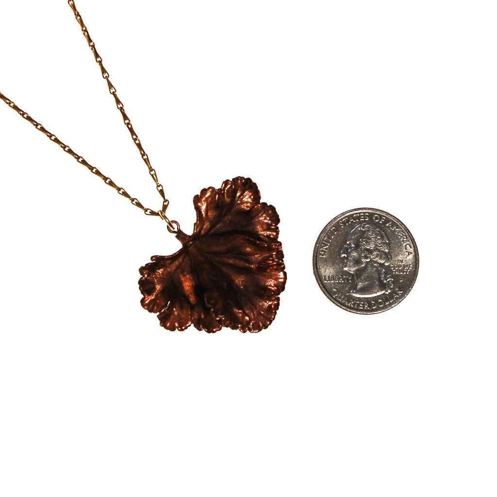 Copper Ginkgo Leaf Necklace