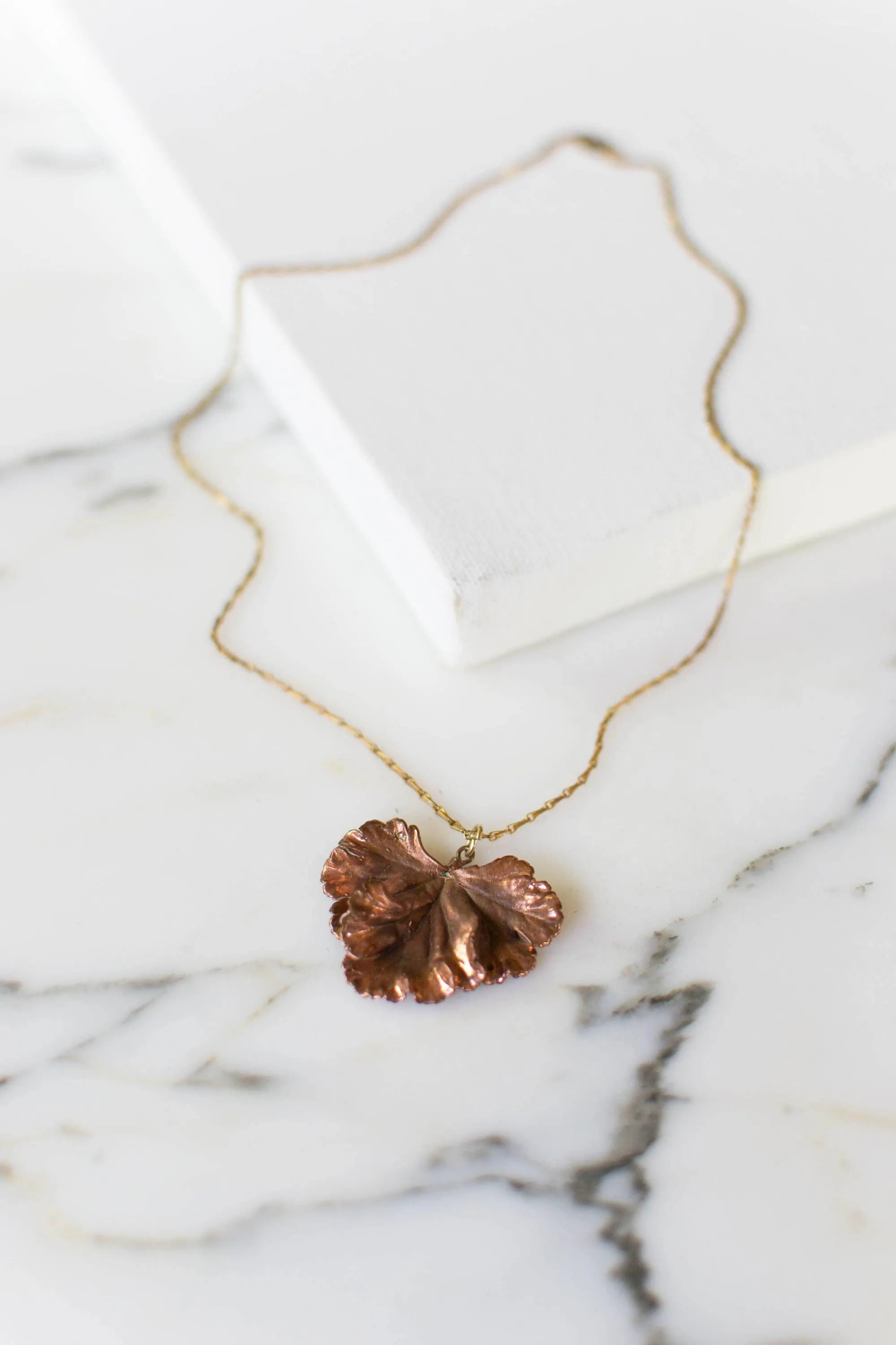 Copper Ginkgo Leaf Necklace