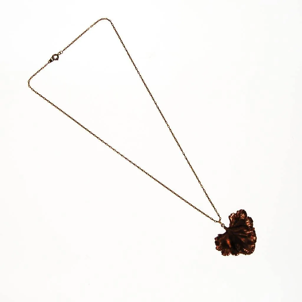Copper Ginkgo Leaf Necklace