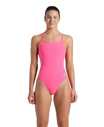 COSTUME ARENA DONNA INTERO PISCINA CHALLENGE SOLID SPALLINA STRETTA SHOCKINK PINK