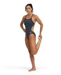 COSTUME ARENA DONNA INTERO PISCINA SOLID  SPALLINA STRETTA GRIGIO