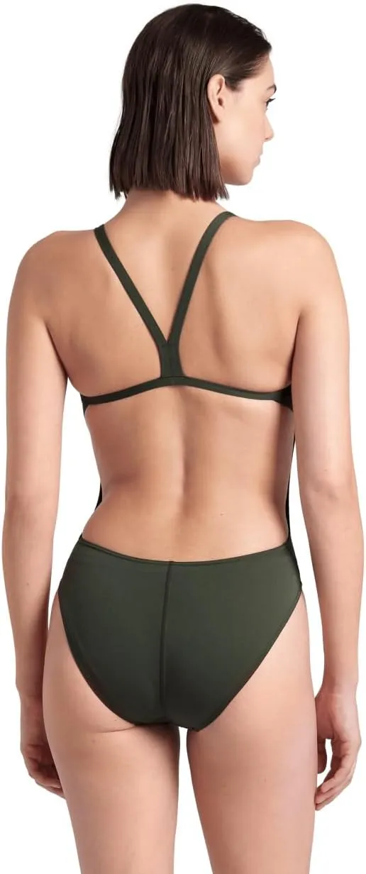 COSTUME ARENA DONNA INTERO PISCINA SWIMSUIT CHALLENGE SOLID SPALLINA STRETTA VERDE