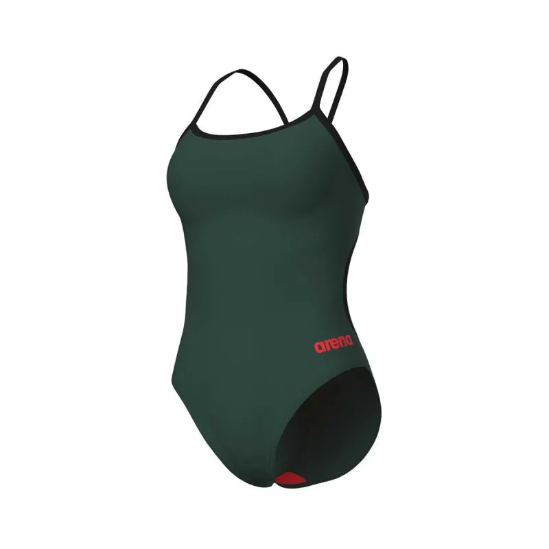 COSTUME ARENA DONNA INTERO PISCINA SWIMSUIT CHALLENGE SOLID SPALLINA STRETTA VERDE
