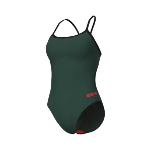 COSTUME ARENA DONNA INTERO PISCINA SWIMSUIT CHALLENGE SOLID SPALLINA STRETTA VERDE