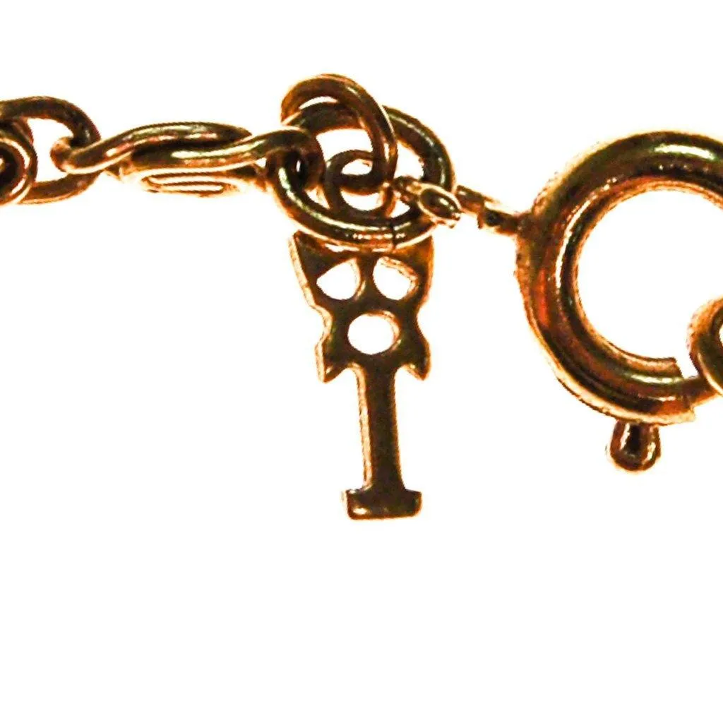 Crown Trifari Lotus Necklace, Gold Tone, Delicate Chain, Designer Vintage Jewelry, Orientalism, Asian Inspired