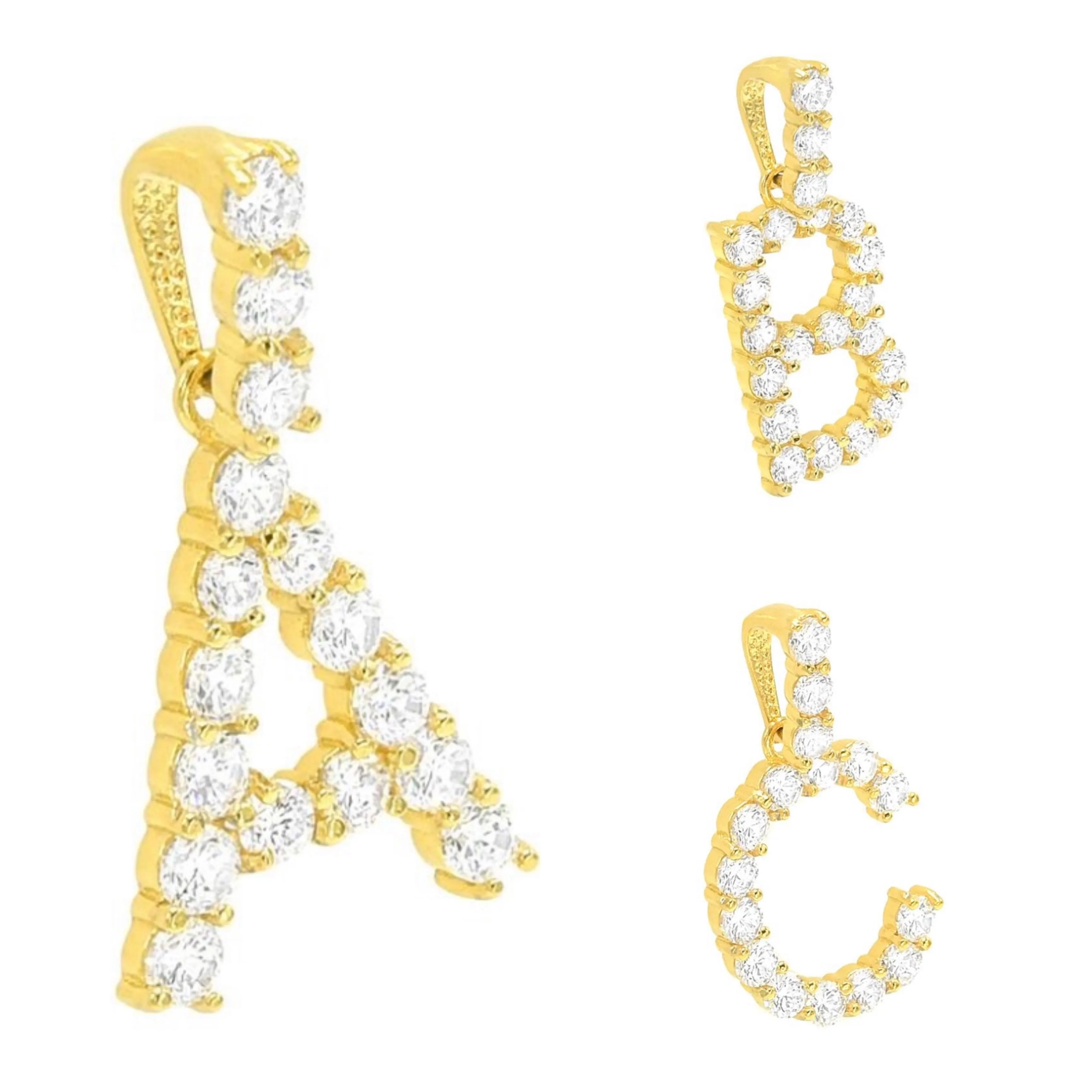 CRYSTAL GOLD INITIAL necklace