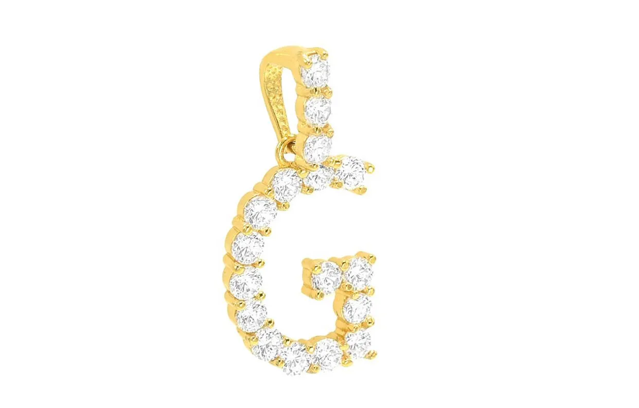 CRYSTAL GOLD INITIAL necklace