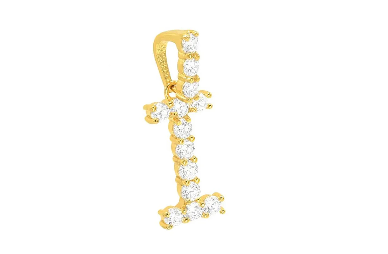 CRYSTAL GOLD INITIAL necklace